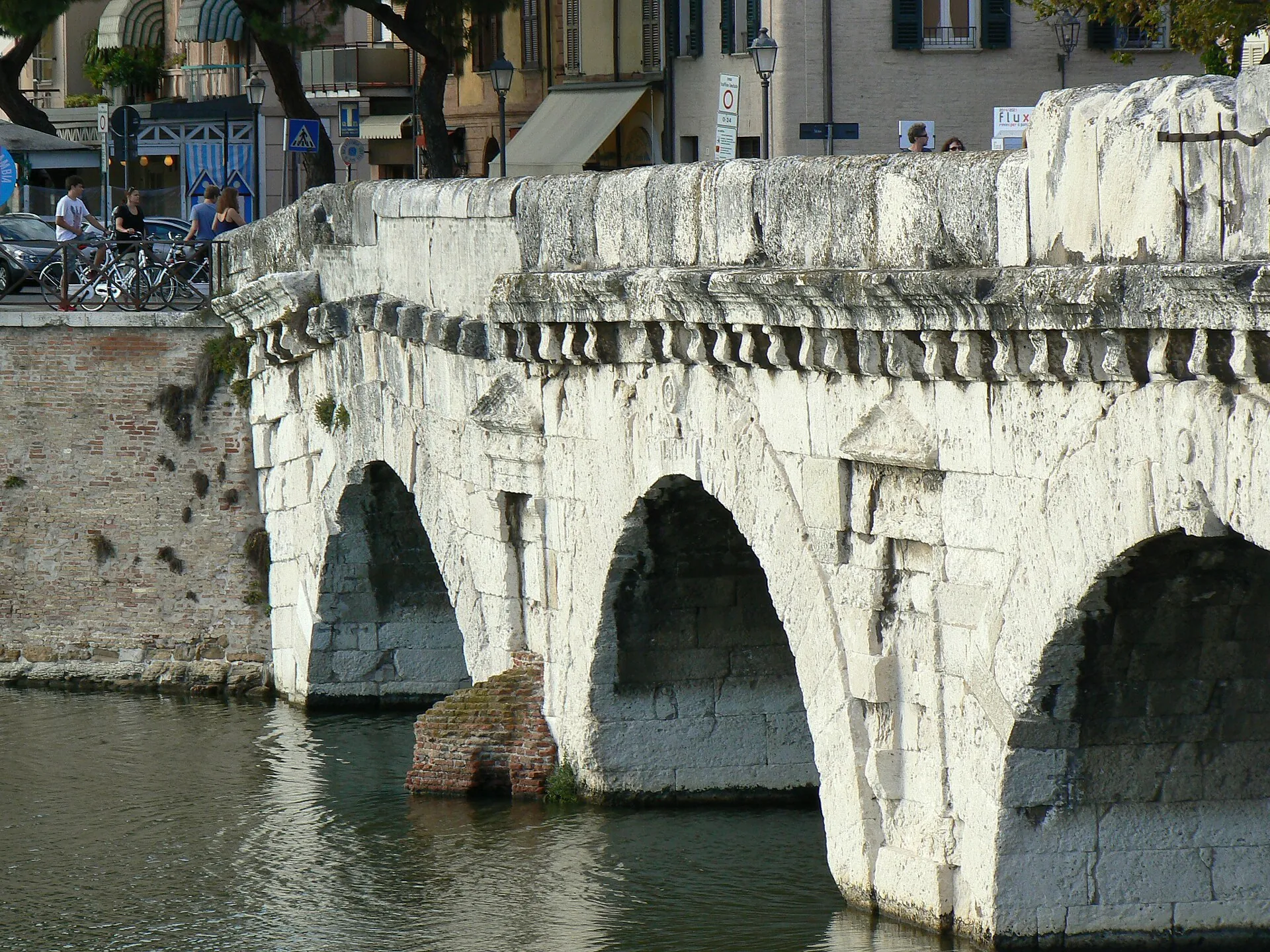 The Roman Tiberius Bridge in Rimini